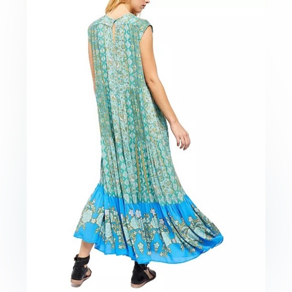 FREE PEOPLE HANALEI BAY LACE UP TIERED OVERSIZED TIERED FLORAL MAXI DRESS XS - Picture 8 of 16